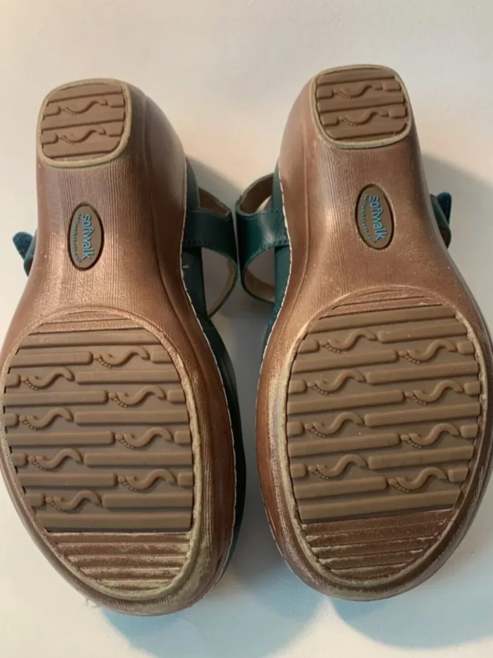 Softwalk Teal Mary Jane Clog Wedge - Picture 2 of 4